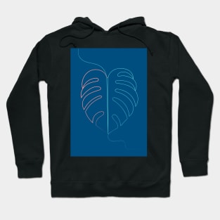 Swiss Cheese Plant Leaf ( blue version ) Hoodie